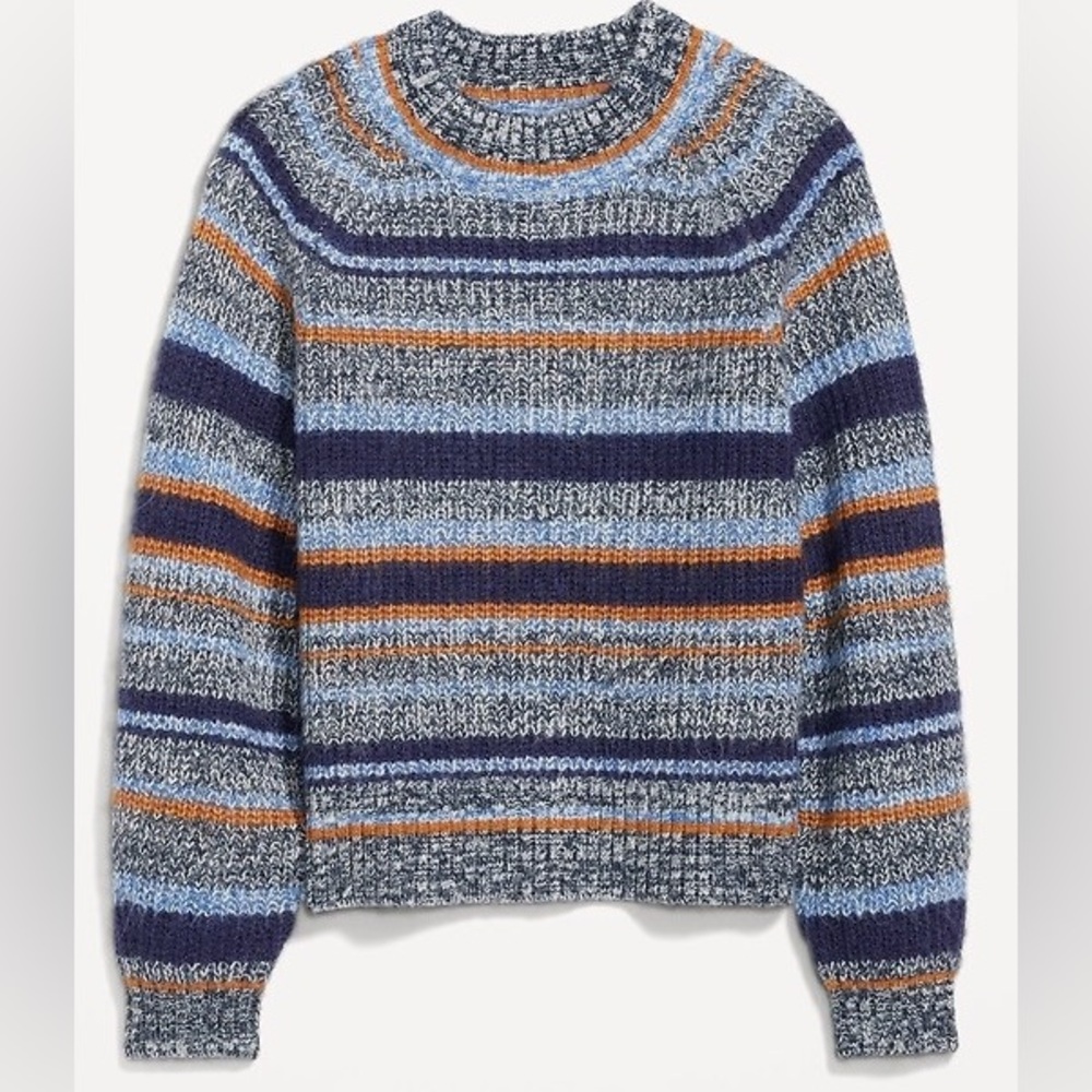 Old Navy Mockneck Cropped Striped Sweater (XL)